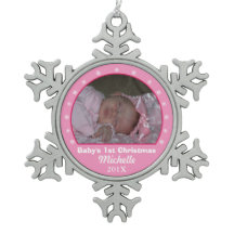 Ornement rose de photo de flocon de neige