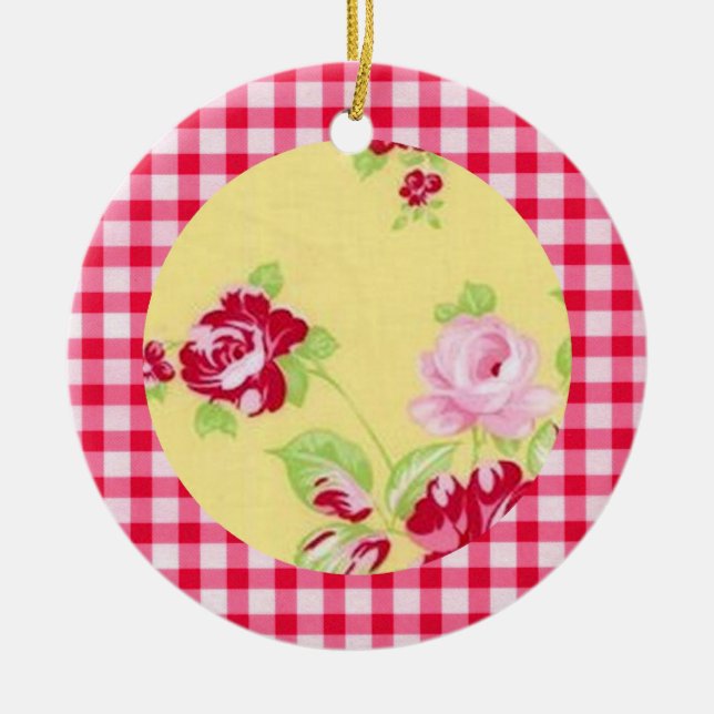 Ornement rose En vichy floral (Devant)
