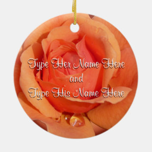 Ornement Rose orange Décoration Rose personnalisée