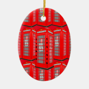 Ornement rouge britannique de cabine de téléphone