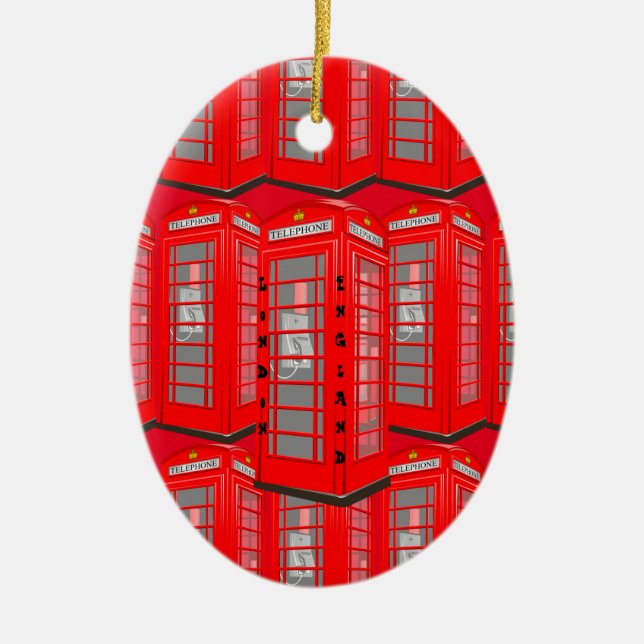 Ornement rouge britannique de cabine de téléphone (Devant)
