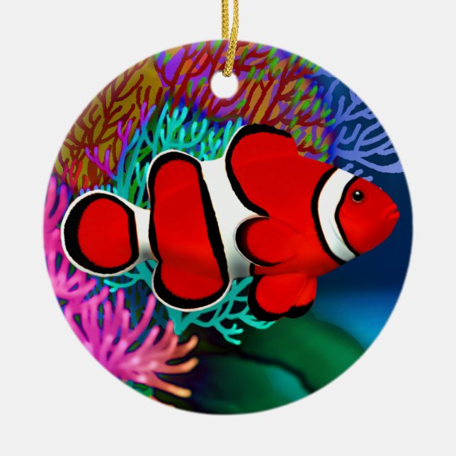 Ornement rouge de Clownfish de récif coralien (Devant)