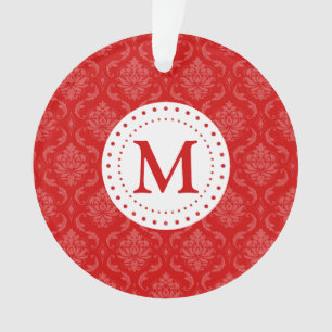 Ornement rouge de damassé de monogramme