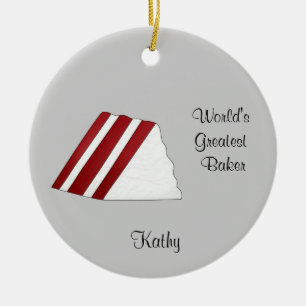 Ornement rouge de Noël de gâteau de velours