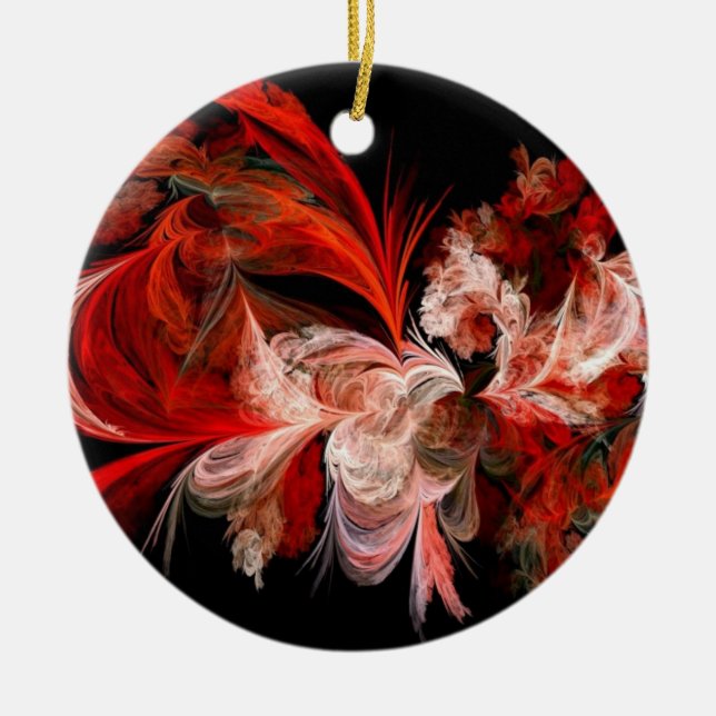 Ornement rouge et noir abstrait d'arbre de Noël (Devant)