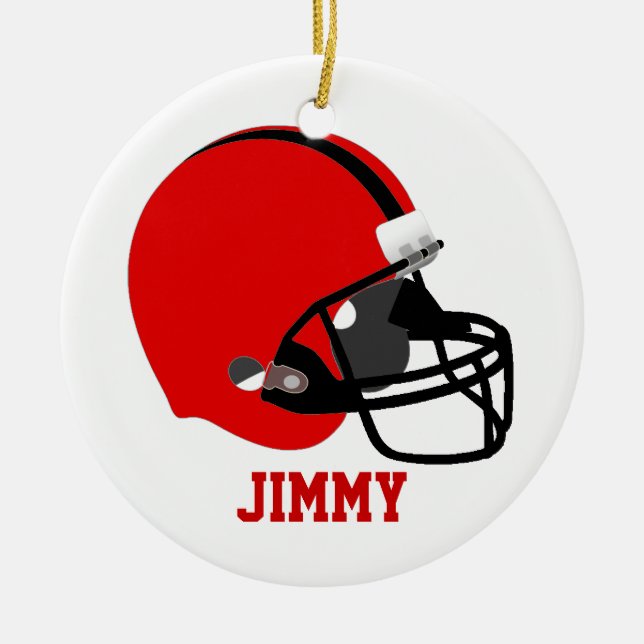 Ornement rouge et noir de casque de football (Devant)