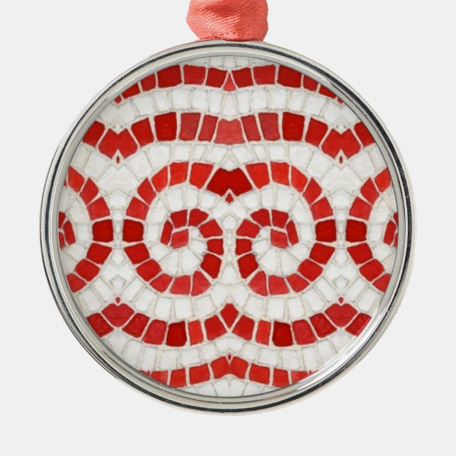 ORNEMENT ROUGE IONIC MOSAIC Premium Round (Devant)