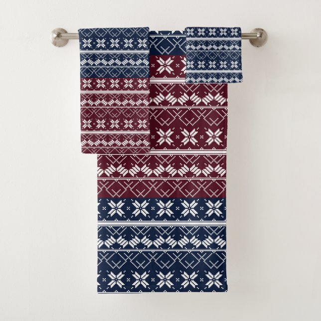 Ornement scandinave sur un bleu bordeaux (En situation)