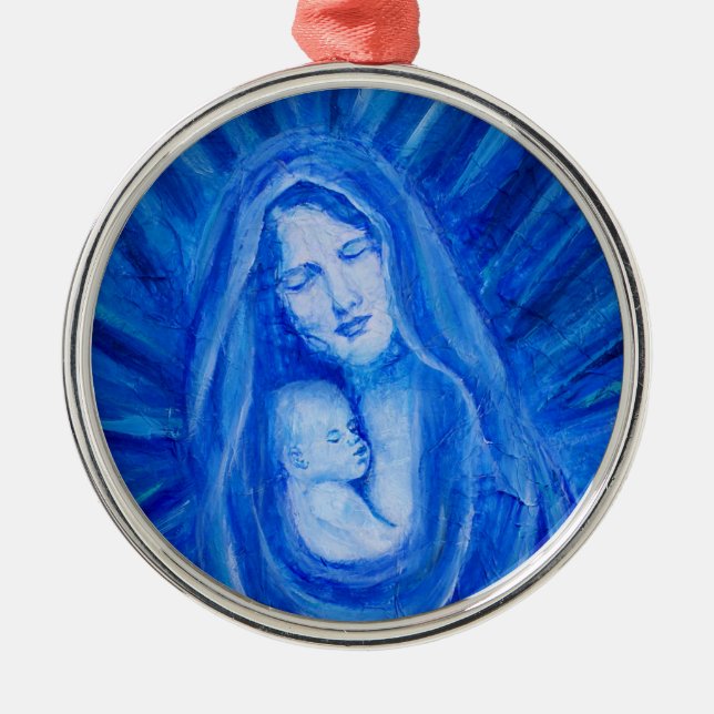 Ornement silencieux de nuit (Mary et bébé Jésus) (Devant)