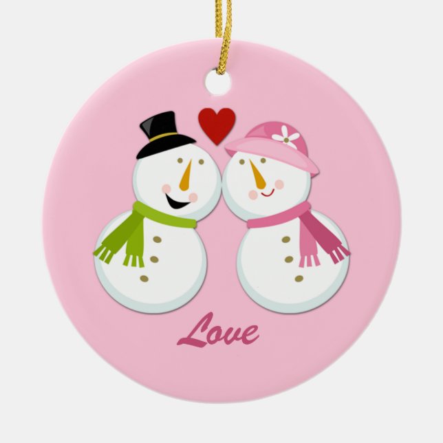 Ornement Snowman Snowlady 1er Noël (Devant)