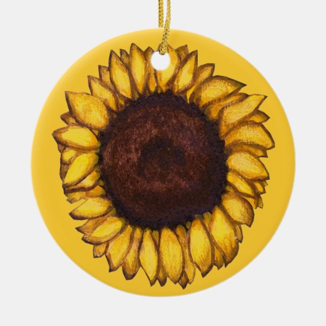 Ornement Tournesol Beau Décor Fleur Jaune (Devant)