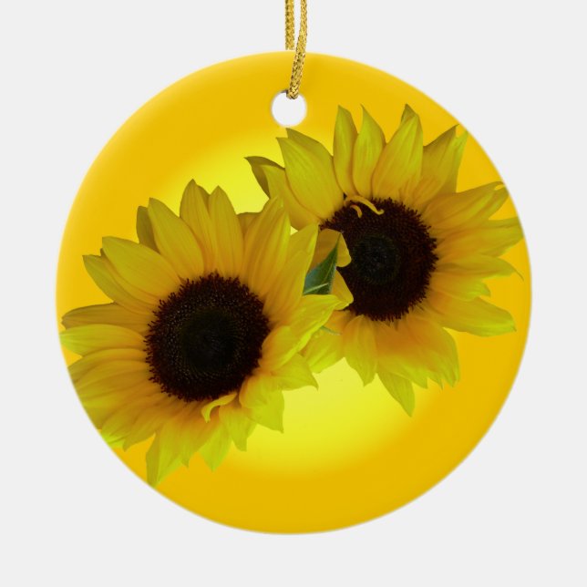 Ornement Tournesol Beau Décor Fleur Jaune (Devant)