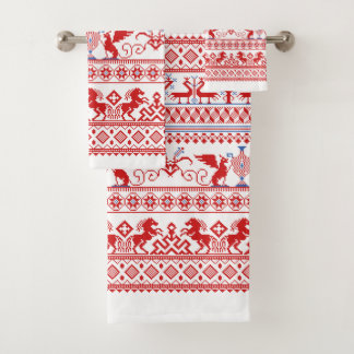 Ornement traditionnel russe rouge