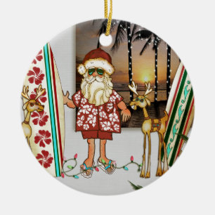 Ornement tropical de Noël de Père Noël avec le