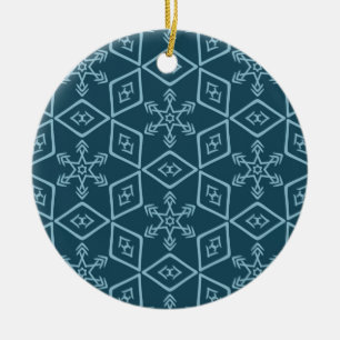 Ornement turquoise en céramique de flocon de neige