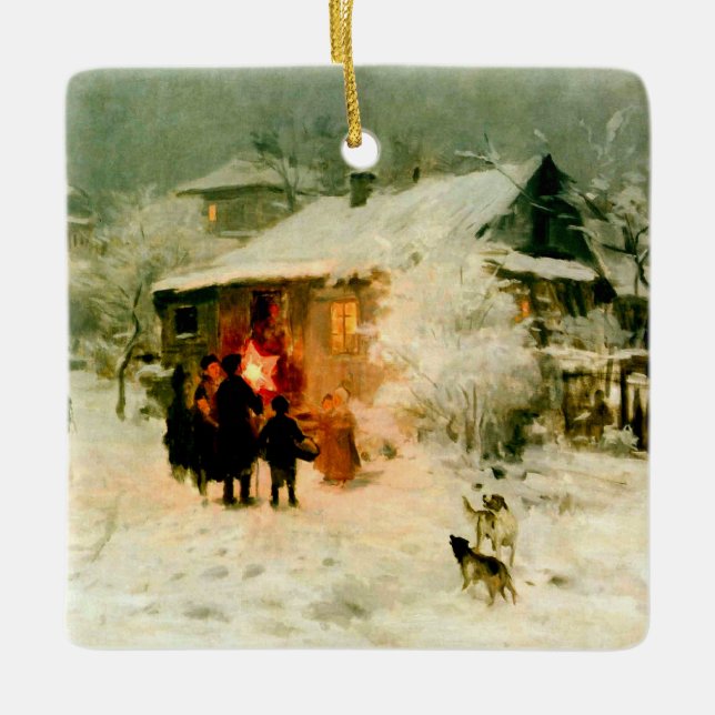 Ornement ukrainien de Carolers de Noël (Devant)