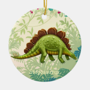 Ornement vert de dinosaure de Stegosaurus