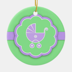 Ornement vert de faveur de baby shower de Merci