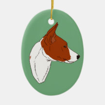 Ornement vert vintage de Basenji