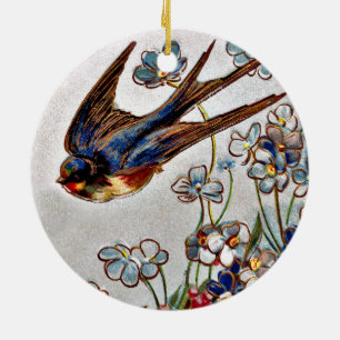 Ornement victorien de Noël d'hirondelle