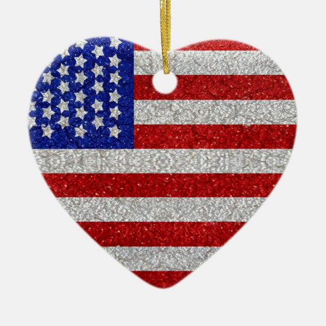 Ornement vintage de drapeau américain (Devant)