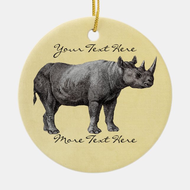 Ornement vintage de rhinocéros (Devant)