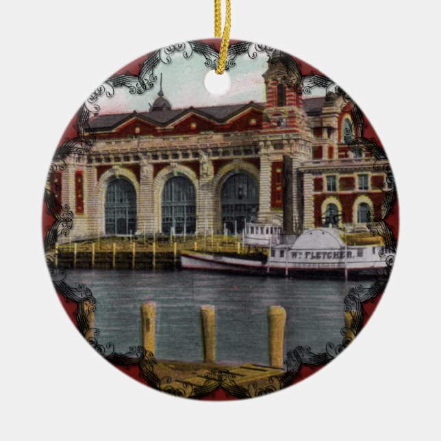Ornement vintage Ellis Island (Devant)