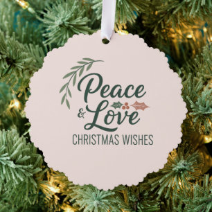 Ornement Vœux de Noël, Paix et Amour