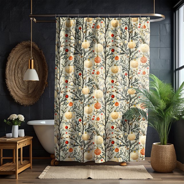 Ornements classiques de Noël Rideau de douche (Créateur téléchargé)