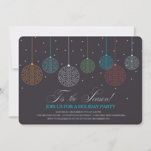 Ornements colorés - Invitations de fêtes (Devant)