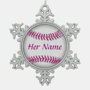 Ornements de baseball personnalisés avec son nom
