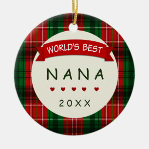 Ornements de cadeau de Noël de plaid de vacances