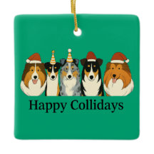Ornements de Collie de Noël