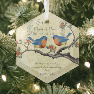 Ornements de demoiselle d'honneur Vintage Bluebird