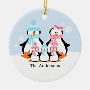 Ornements de famille de pingouins