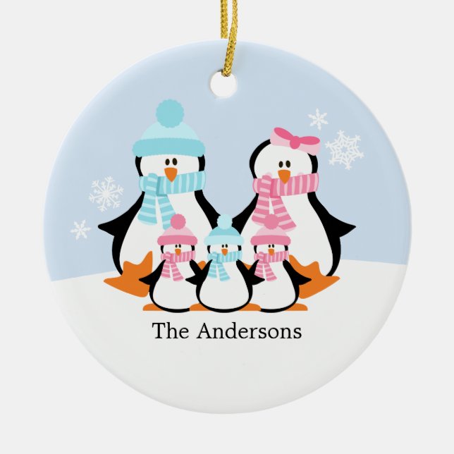 Ornements de famille de pingouins (Devant)