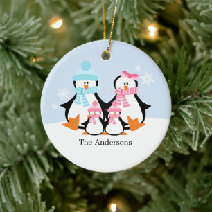 Ornements de famille de pingouins