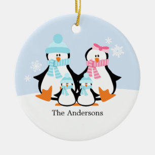 Ornements de famille de pingouins