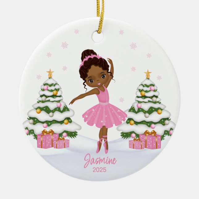 Ornements de Noël afro-américains Ballerina (Devant)