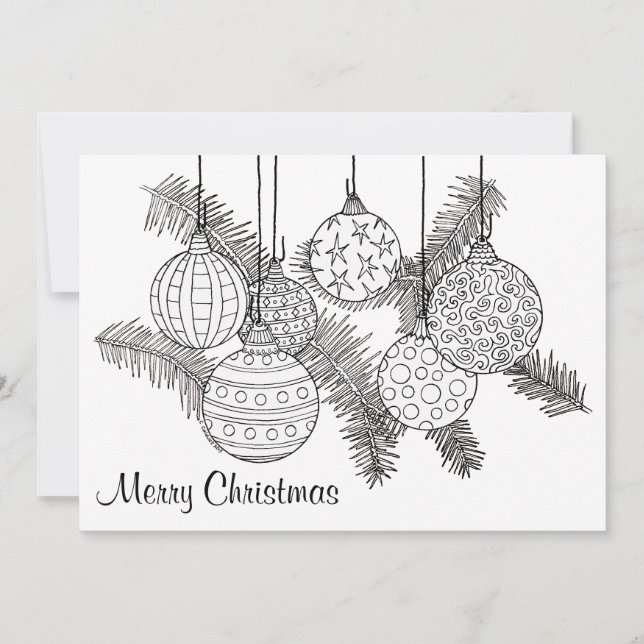 Ornements de Noël Carte de vacances à la couleur (Devant)
