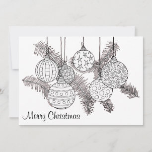 Ornements de Noël Carte de vacances à la couleur