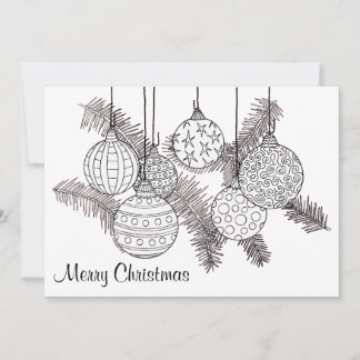 Ornements de Noël Carte de vacances à la couleur