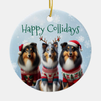 Ornements de Noël Collie