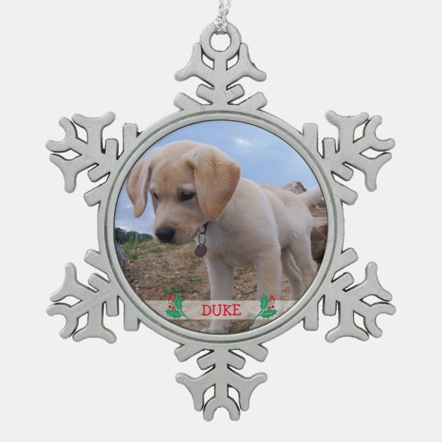 Ornements de Noël de chien en blanc Photo personna (Devant)