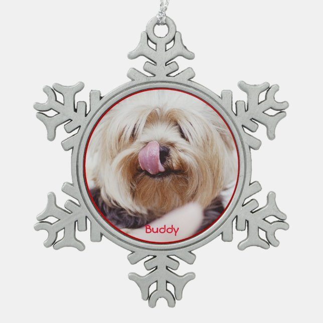 Ornements de Noël de chien Poewing Ajouter votre p (Devant)