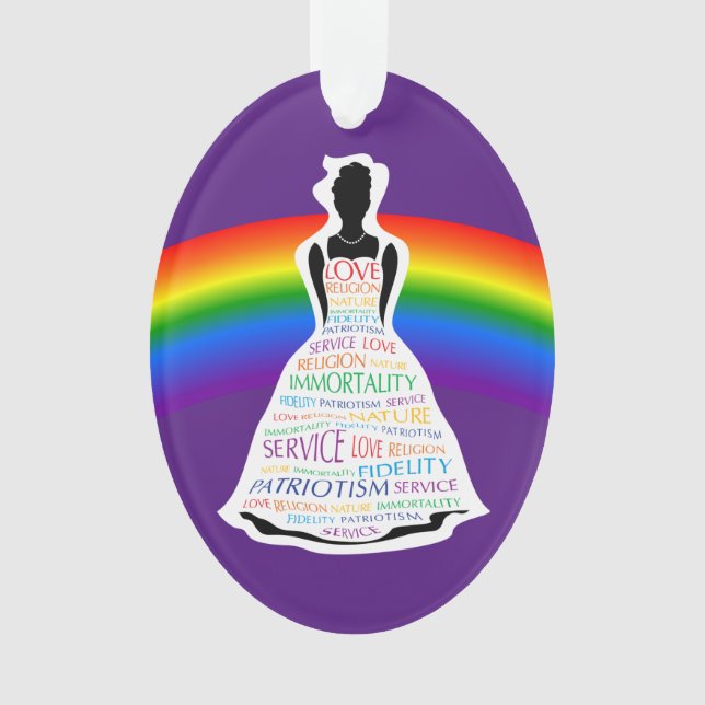 Ornements de Noël de fille d'arc-en-ciel, cadeaux (devant)