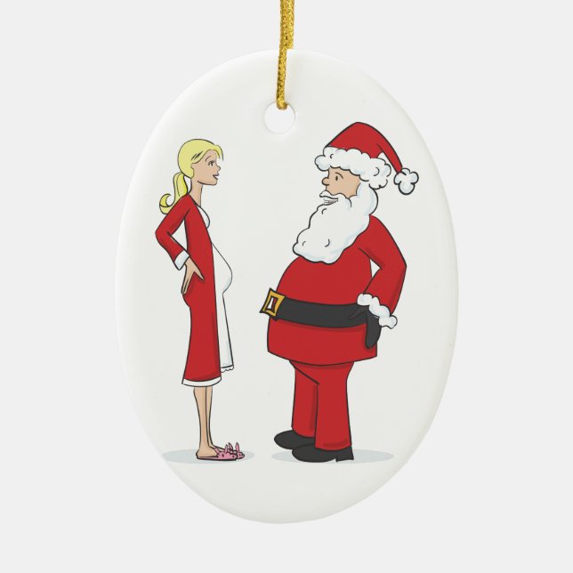 Ornements de Noël de grossesse - ovale BLOND de (Devant)