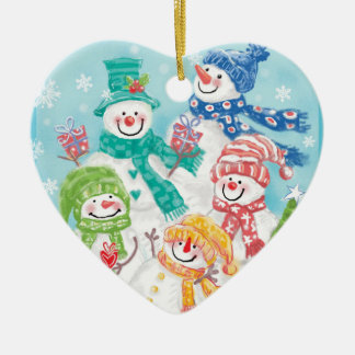Ornements de Noël de la famille Snowman