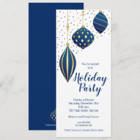Ornements de Noël en or bleu Points Invitations de