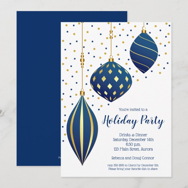 Ornements de Noël Invitations de vacances (Devant / Derrière)